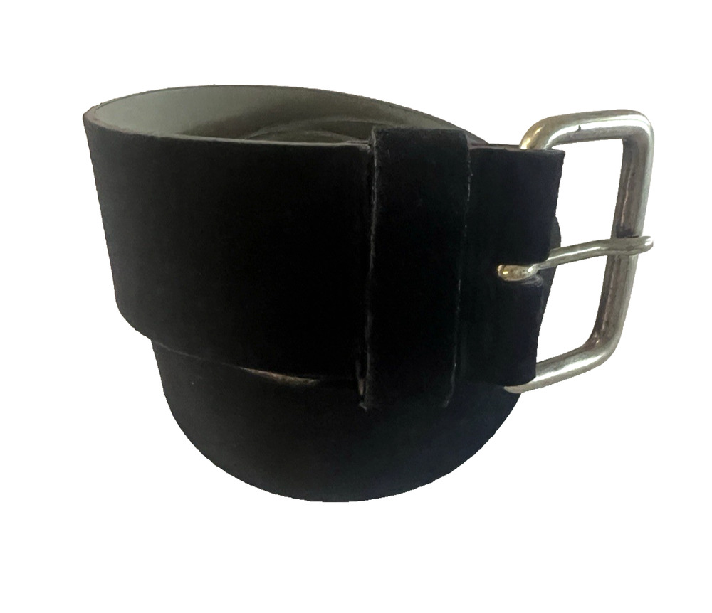 VTG Albatros M/I Italy Wide Genuine Leather Black Suede Belt Women’s Sz Large